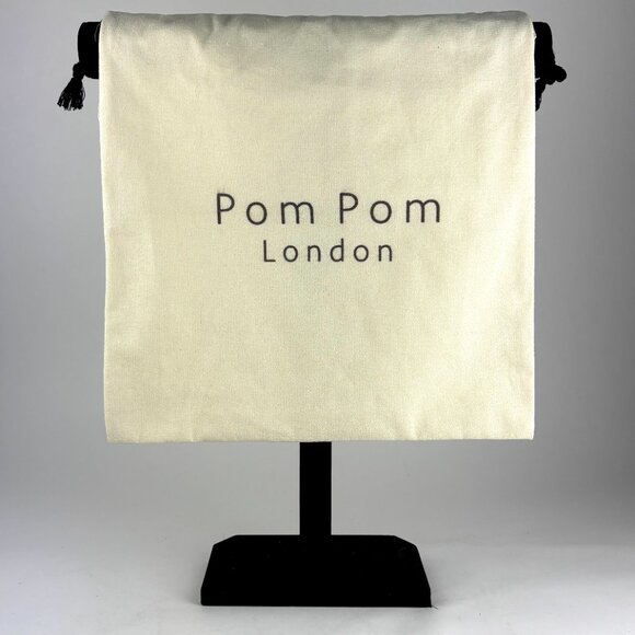 Pom Pom London Authentic Drawstring Dust Bag, Cream - Picture 2 of 7